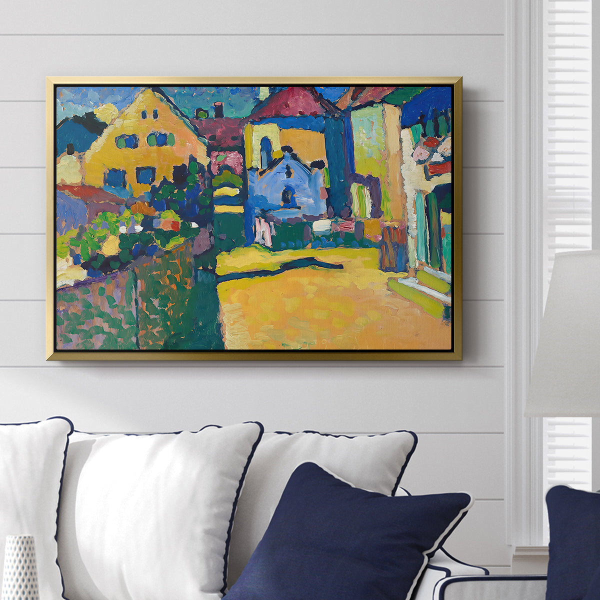 Green Lane in Murnau, 1909 - Floater Framed Canvas Print