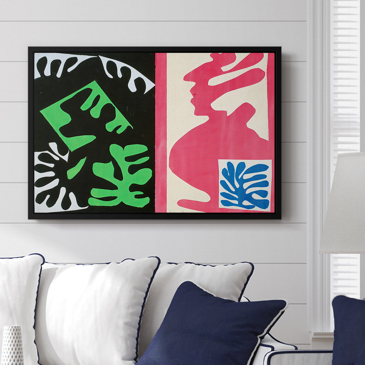 Composition, Black and Red, from Jazz, 1947 - Floater Framed Canvas Print