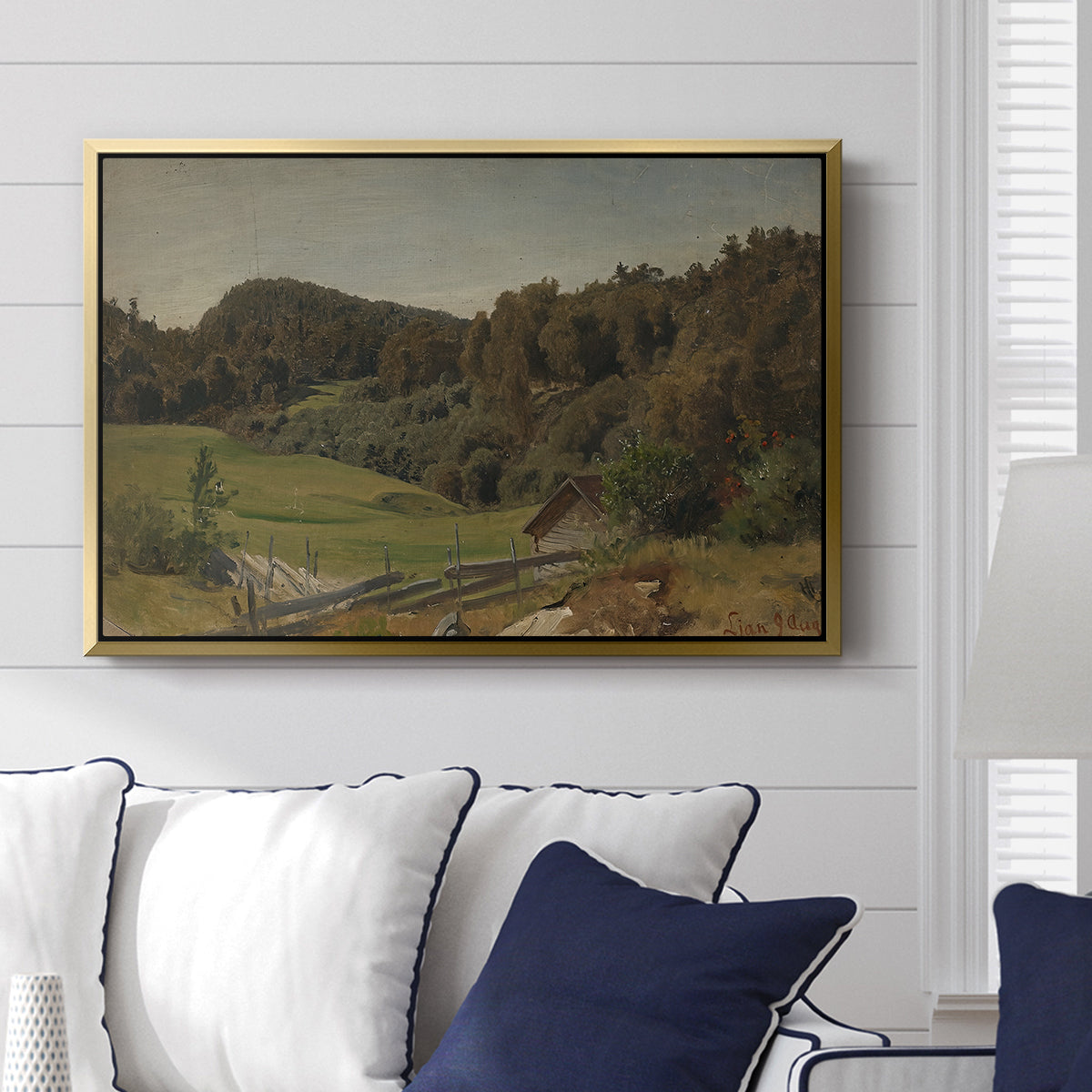 Landscape at Ljan, 1858 - Floater Framed Canvas Print