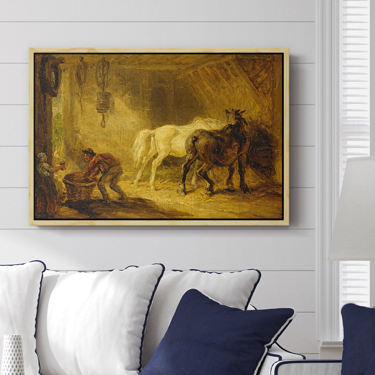 Heath Ewe and Lambs, 1810 - Floater Framed Canvas Print