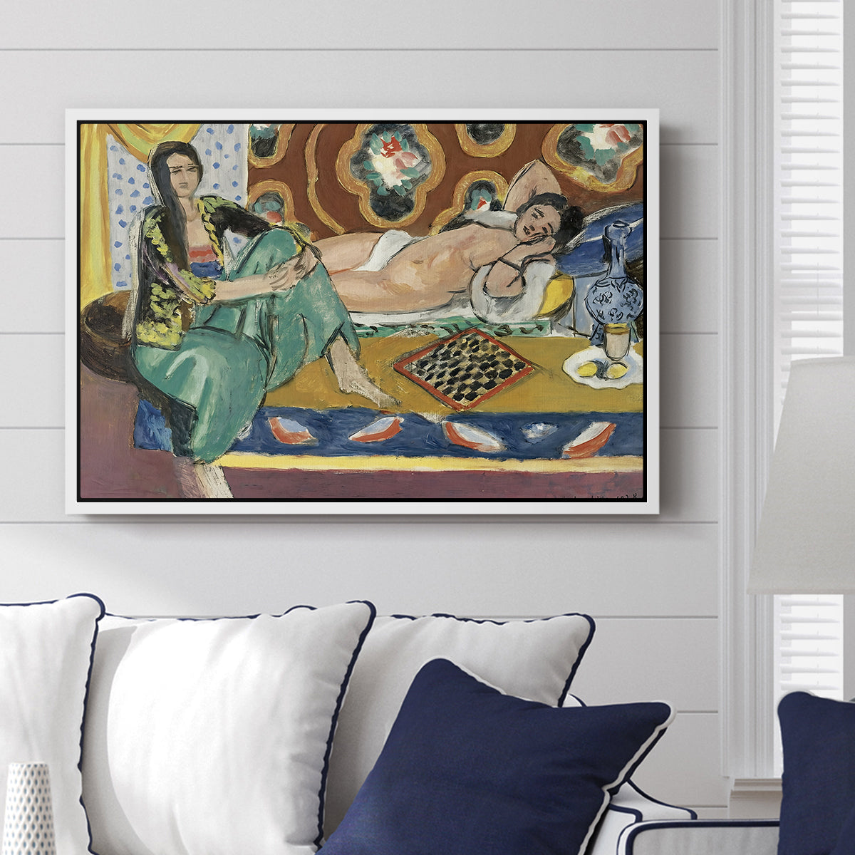 Odalisques Playing Checkers (Odalisques jouant aux dames), 1928 - Floater Framed Canvas Print