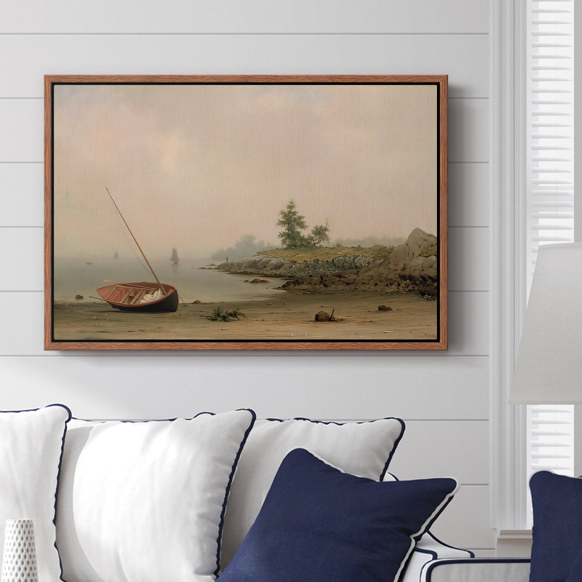 The Stranded Boat, 1863 - Floater Framed Canvas Print