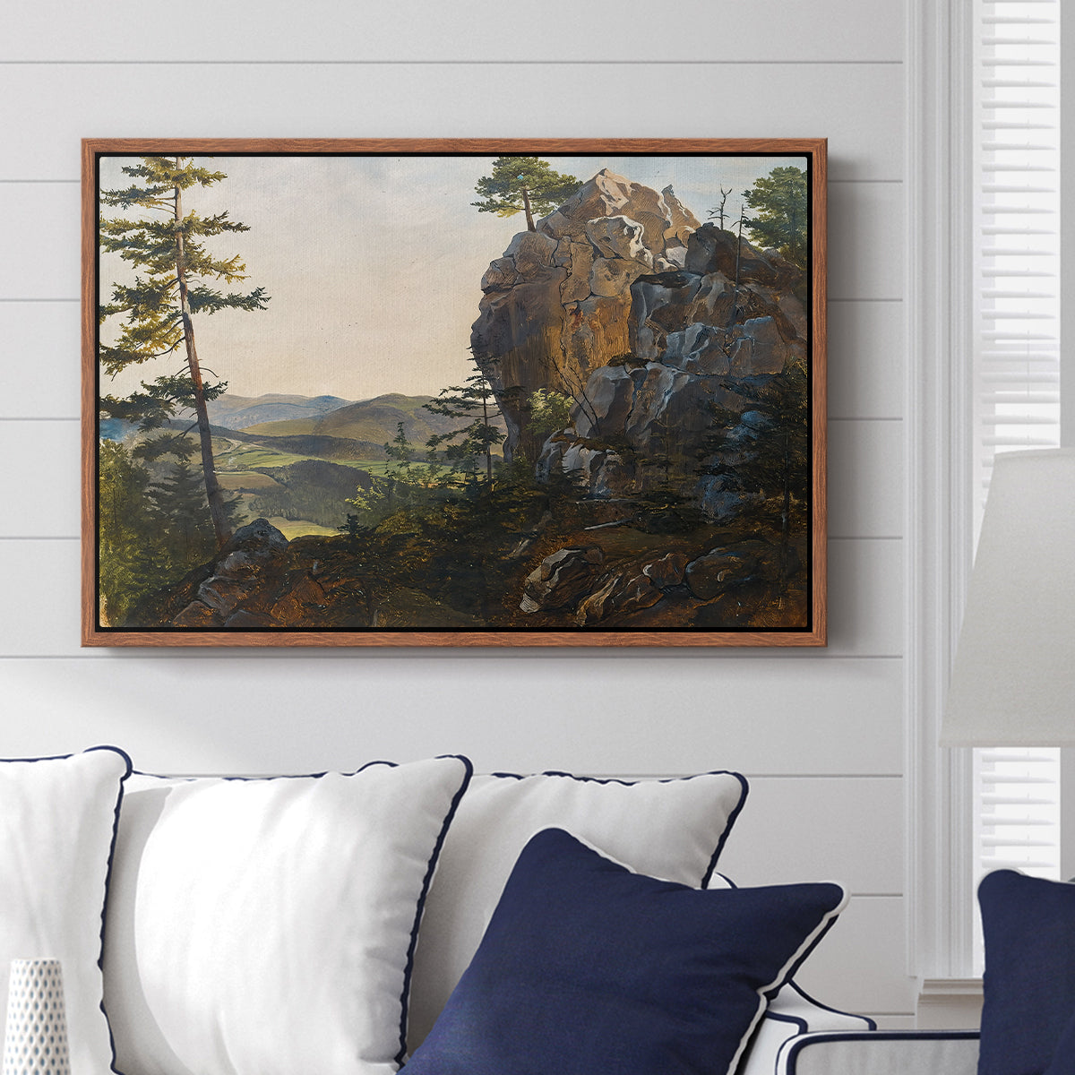 Landscape with the Balbersteine near Miesenbach, 1839 - Floater Framed Canvas Print