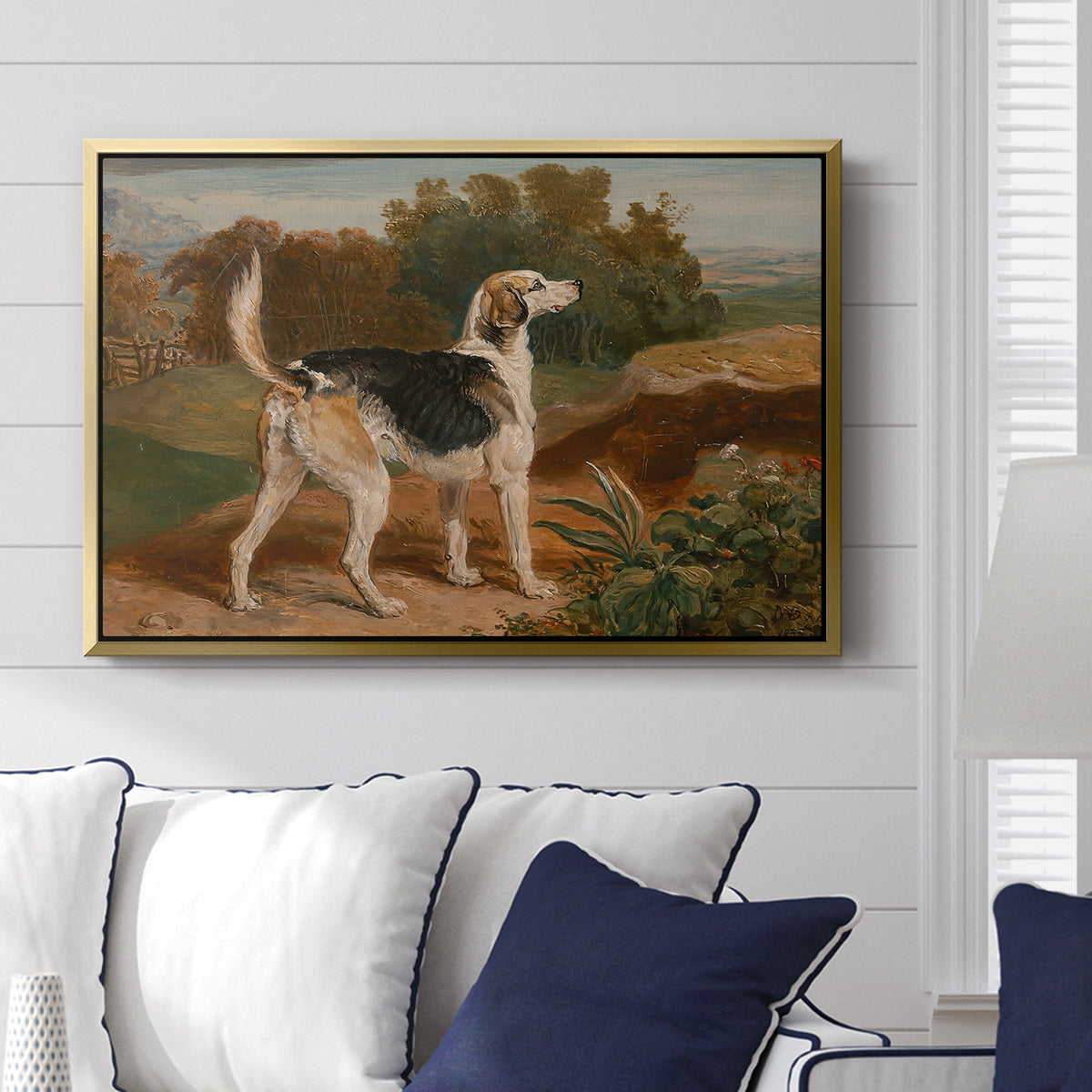 Ravager, One of the Lambton Hounds, 1835 - Floater Framed Canvas Print