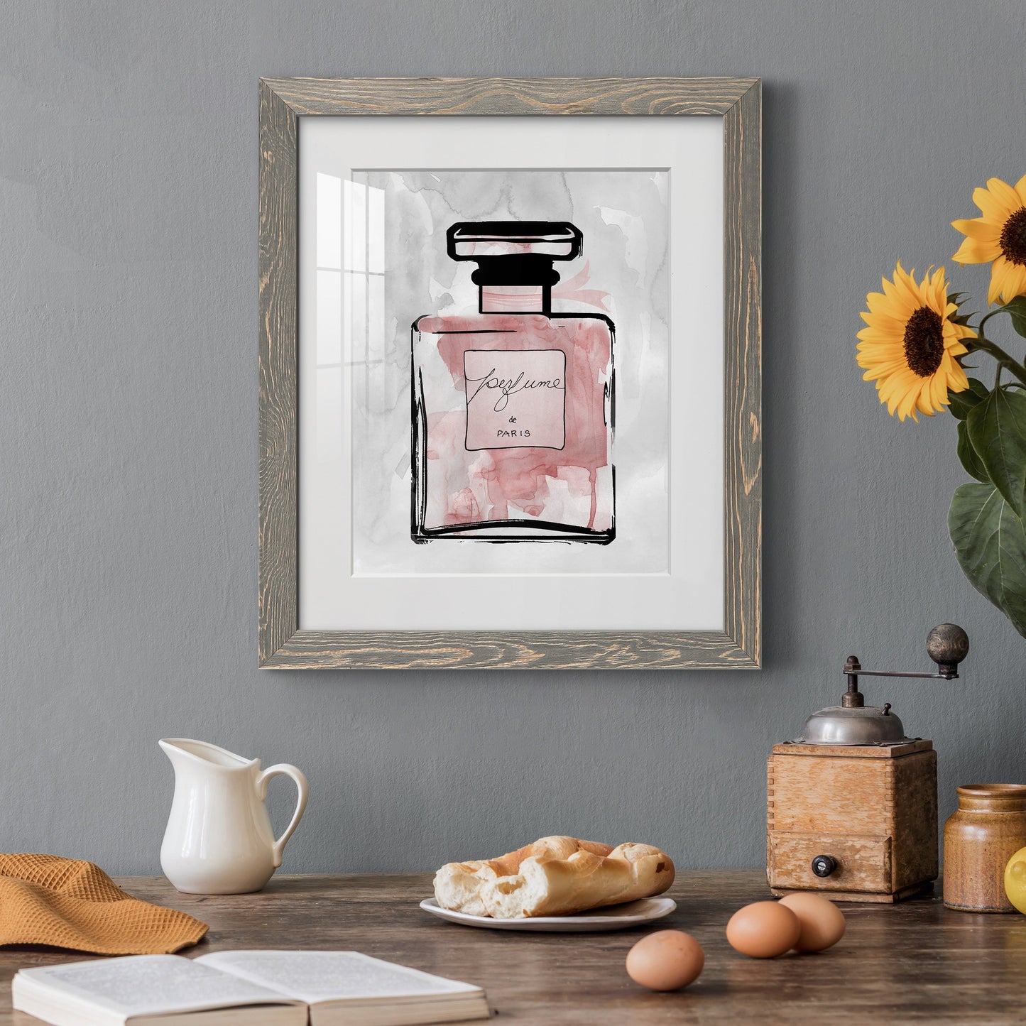 Blush Wash Perfume - Premium Framed Print - Distressed Barnwood Frame - Ready to Hang