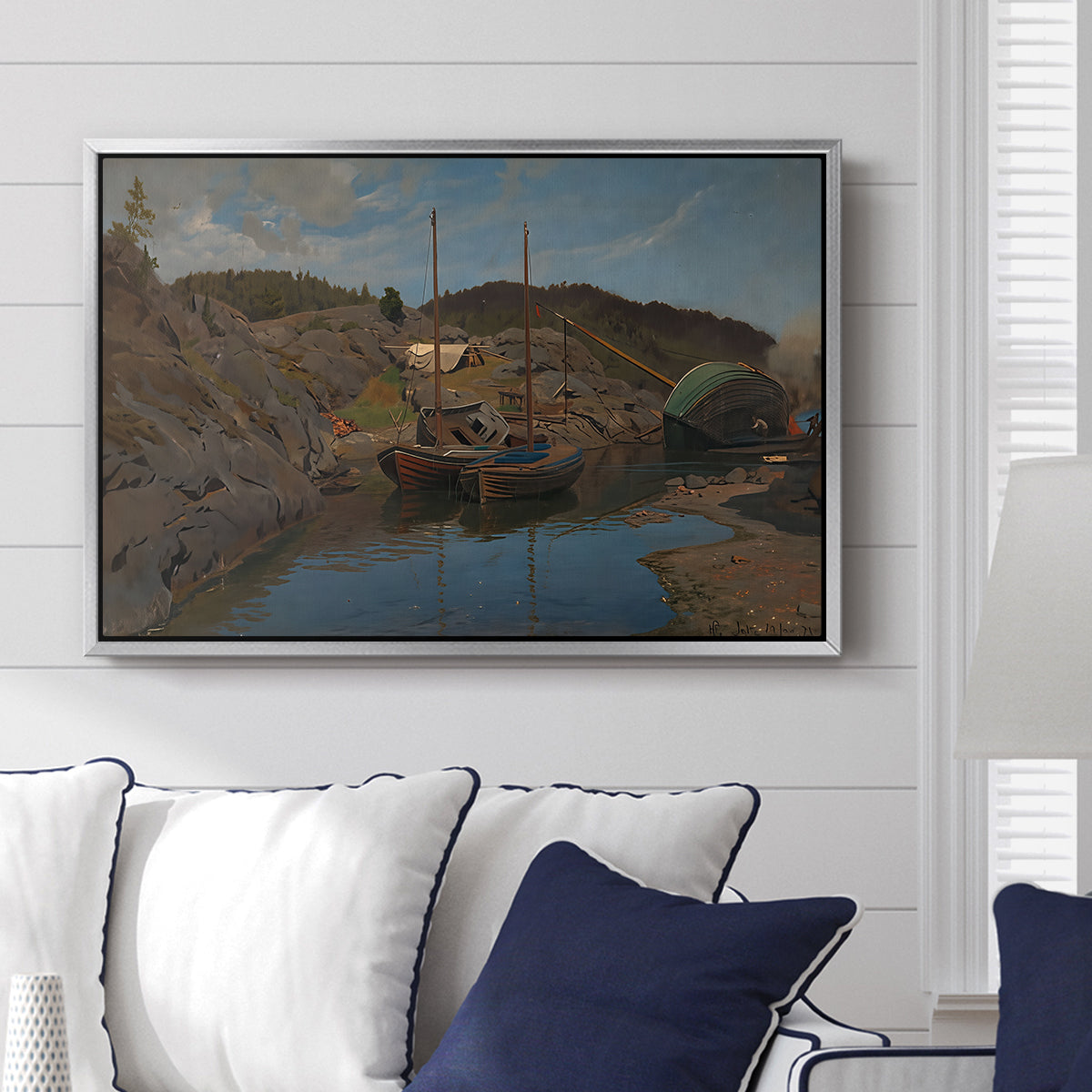Pilotboats, 1875 - Floater Framed Canvas Print