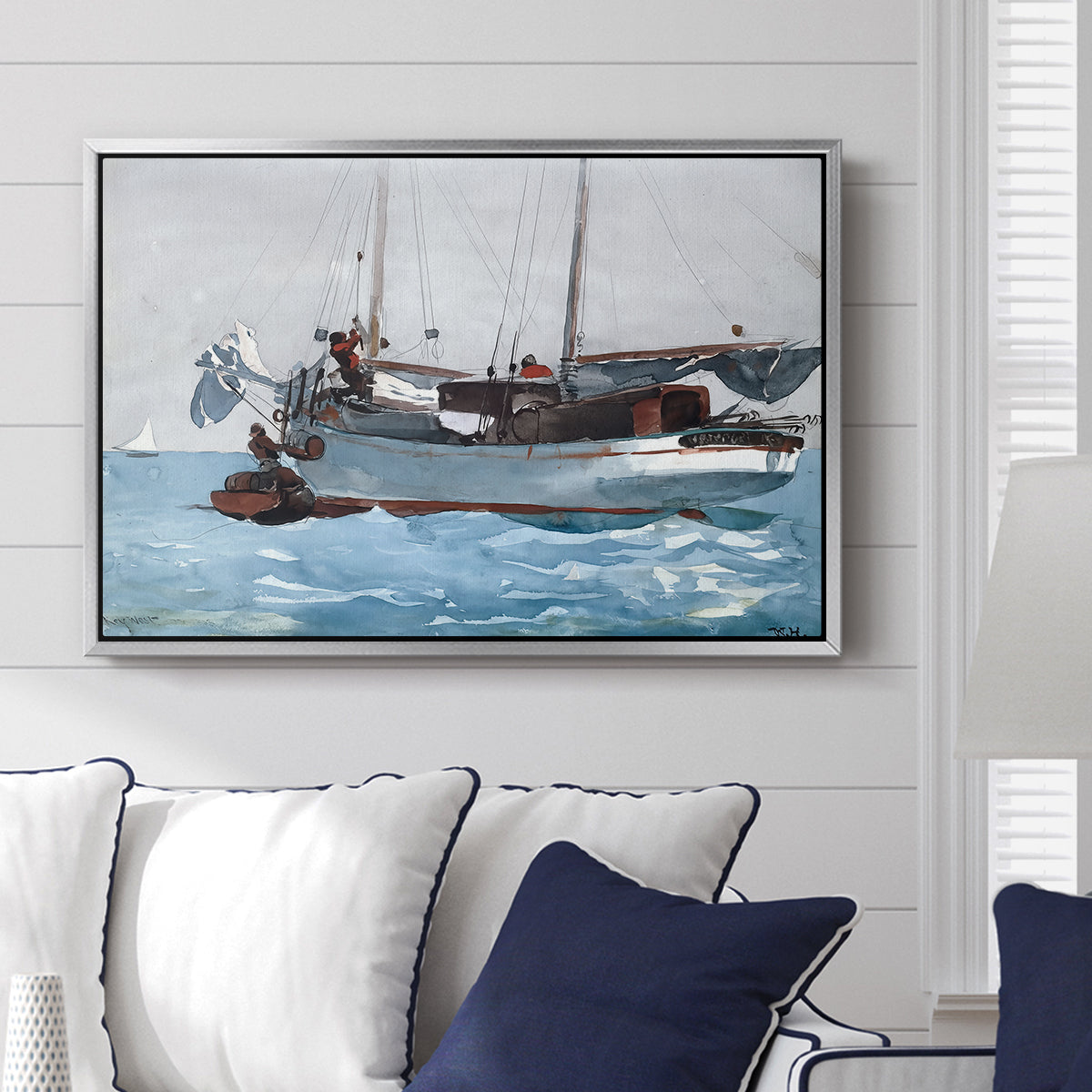 Taking on Wet Provisions, 1903 - Floater Framed Canvas Print
