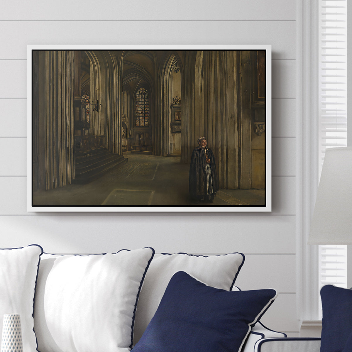 Interior of a Church, 1871 - Floater Framed Canvas Print