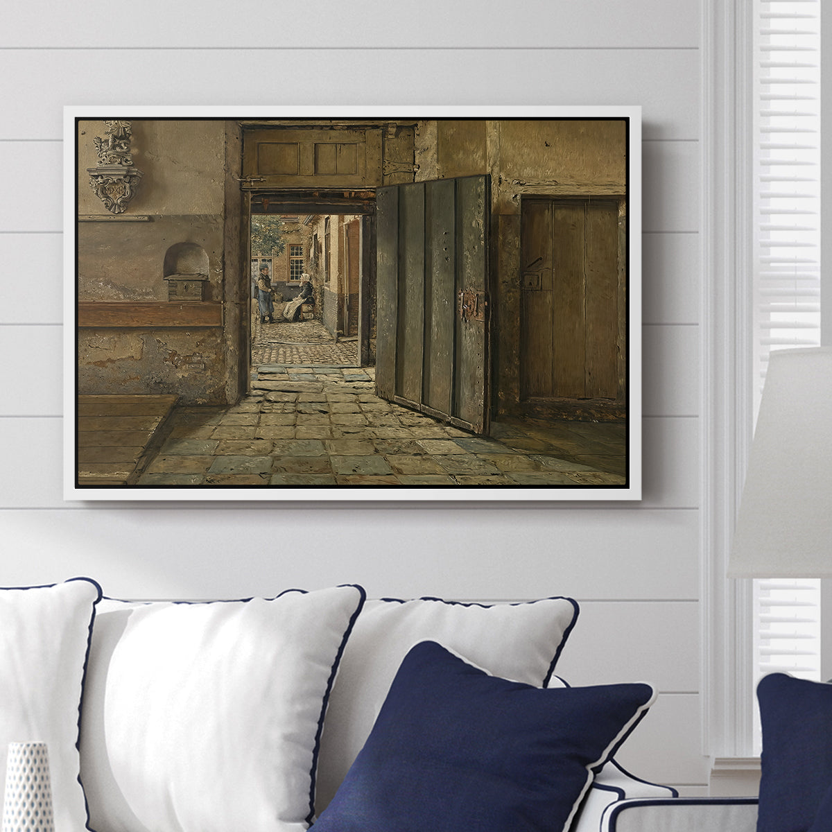 The Conversation, 1884 - Floater Framed Canvas Print