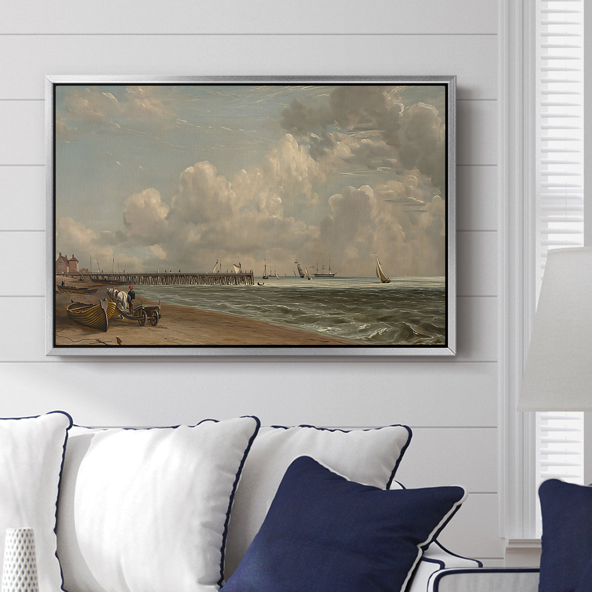 Yarmouth Jetty, 1822 - Floater Framed Canvas Print