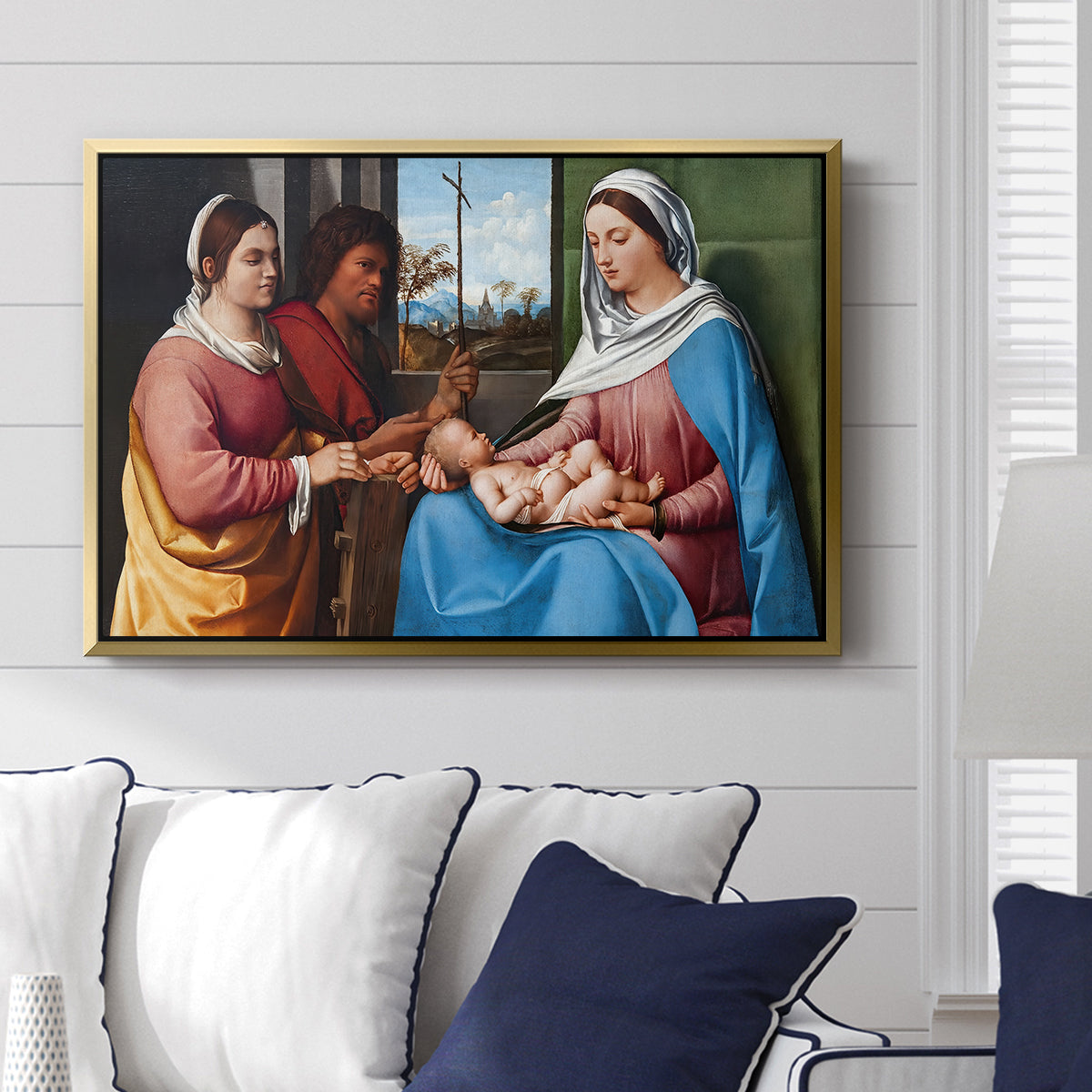 Sacred Conversation, c. 1505 - Floater Framed Canvas Print