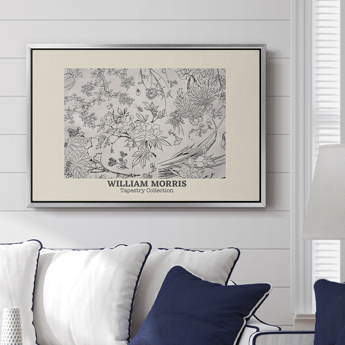 Fleurs, 1866 (Morris Inspired) - Floater Framed Canvas Print