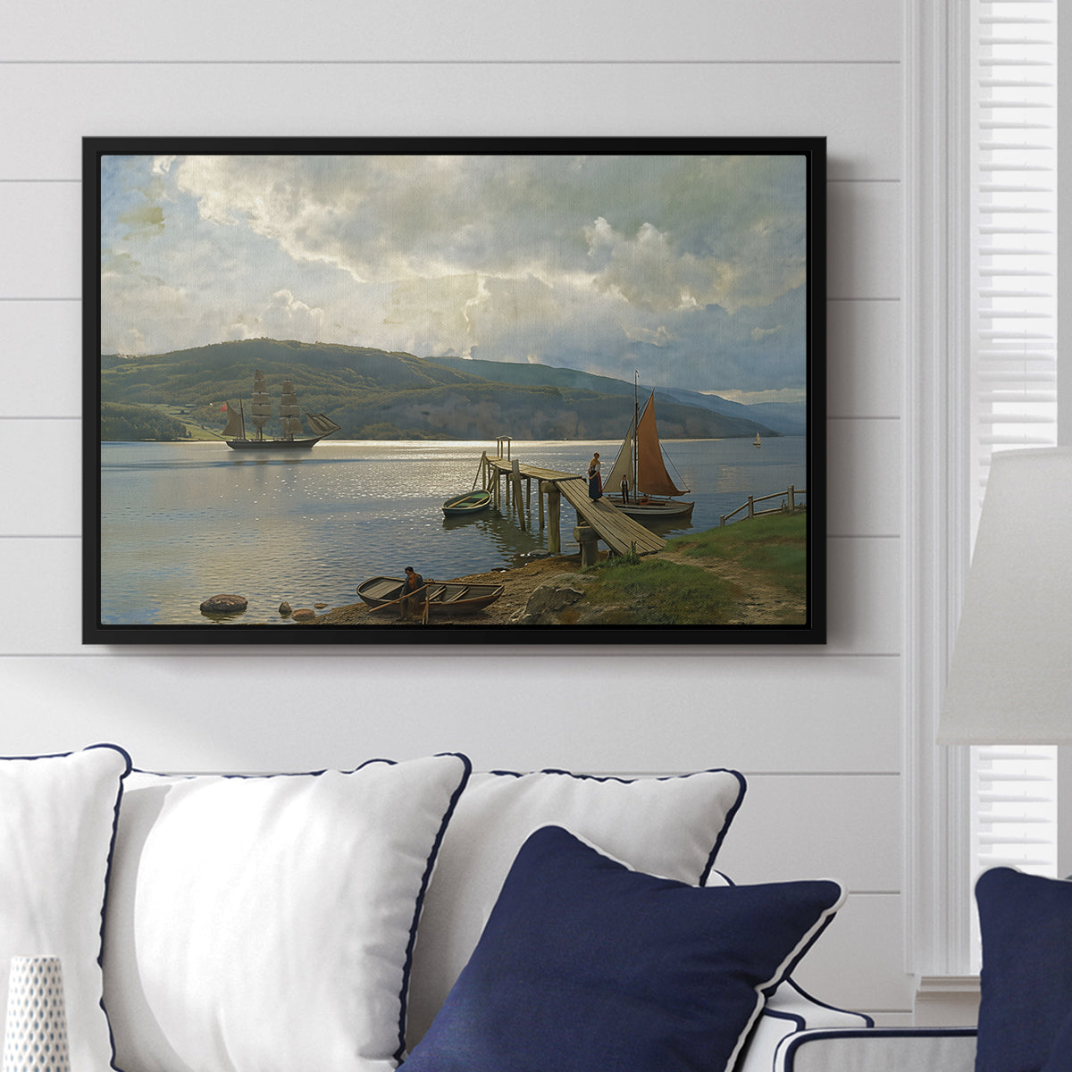 The Jetty at Feste near Moss, 1898 - Floater Framed Canvas Print