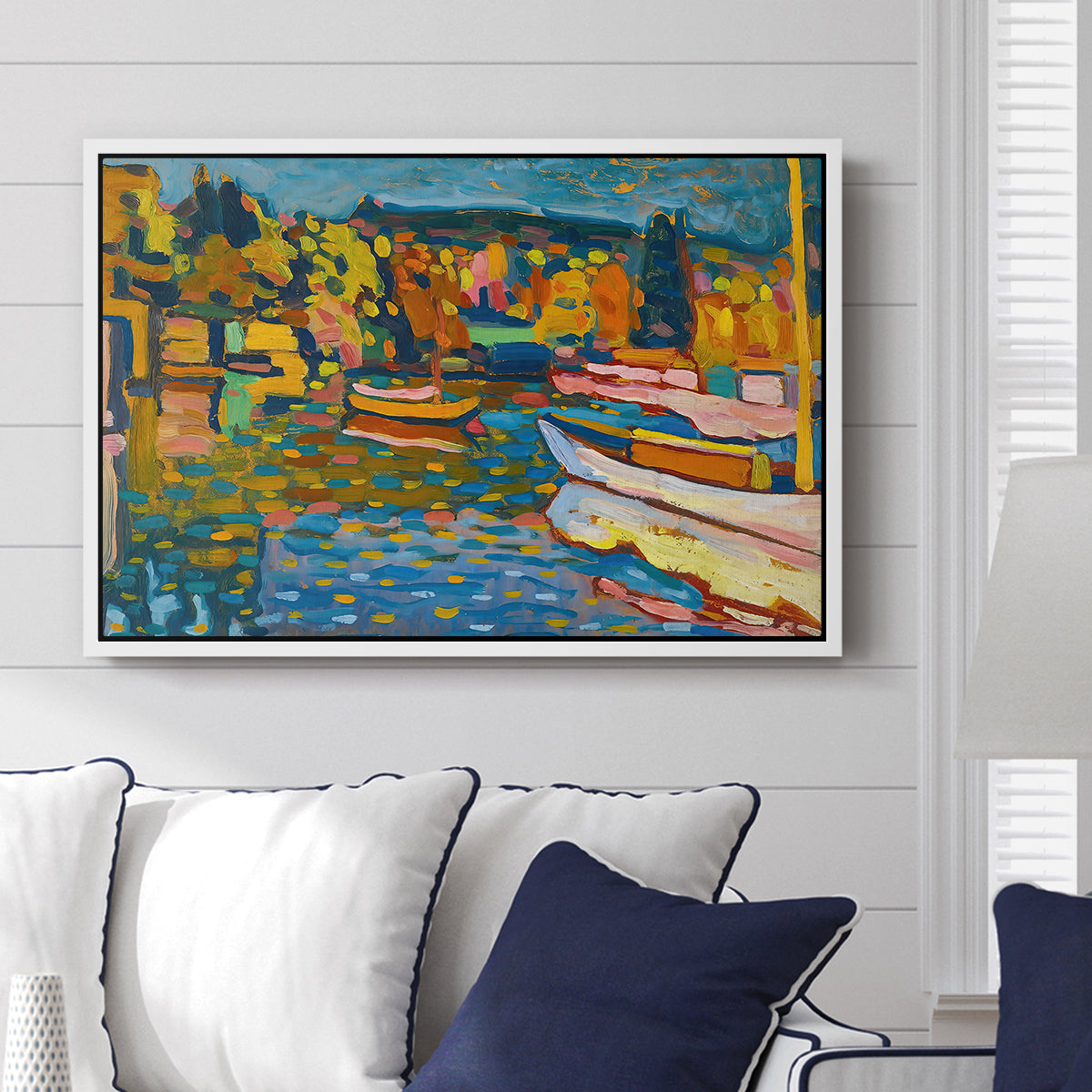 Study for Autumn Landscape with Boats, 1908 - Floater Framed Canvas Print