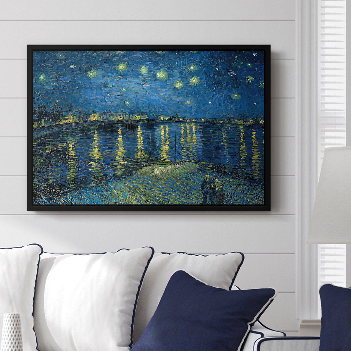 Starry Night Over the Rhône, 1888 - Floater Framed Canvas Print