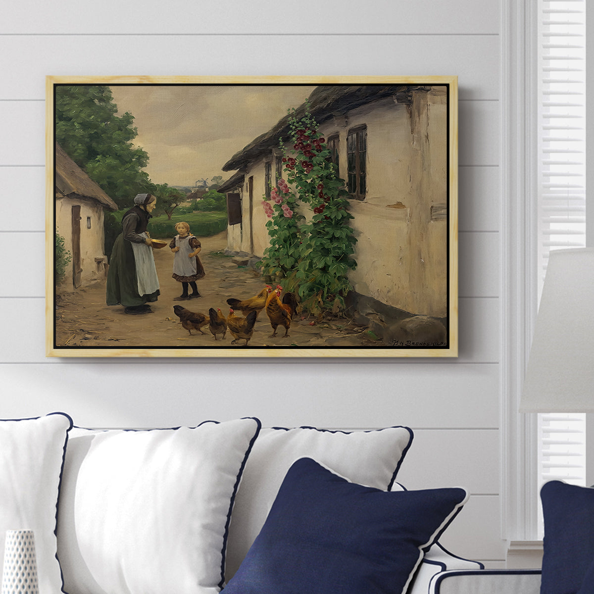 Visit to Grandmother, 1914 - Floater Framed Canvas Print