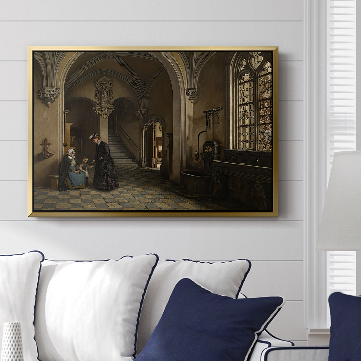 Interior of the Church of Saint Paul in Antwerp, c. 1865-1869 - Floater Framed Canvas Print