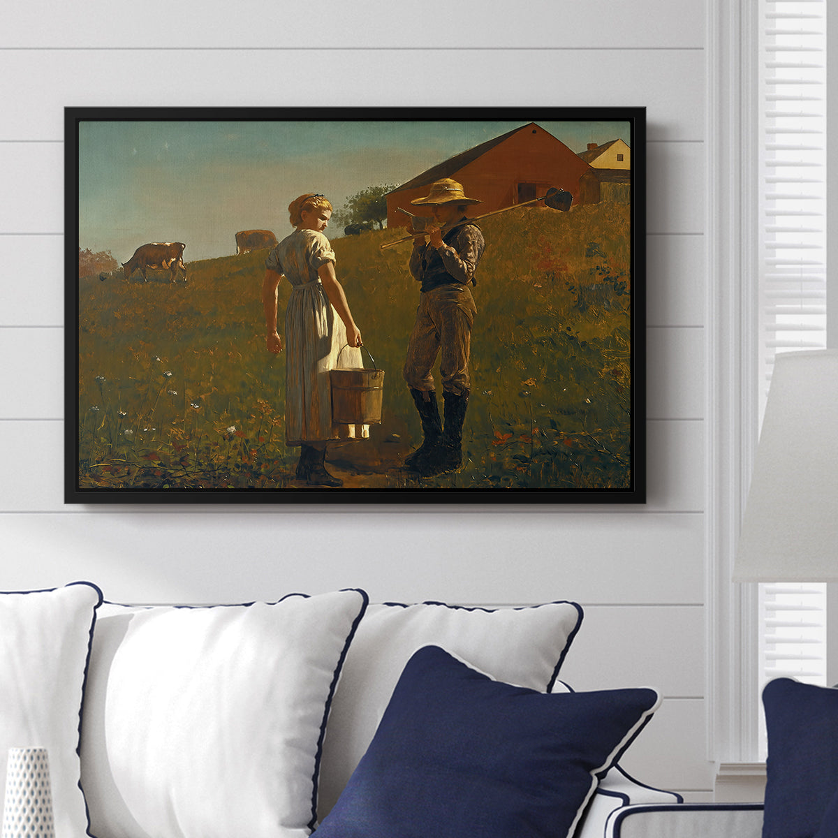 A Temperance Meeting, 1874 - Floater Framed Canvas Print