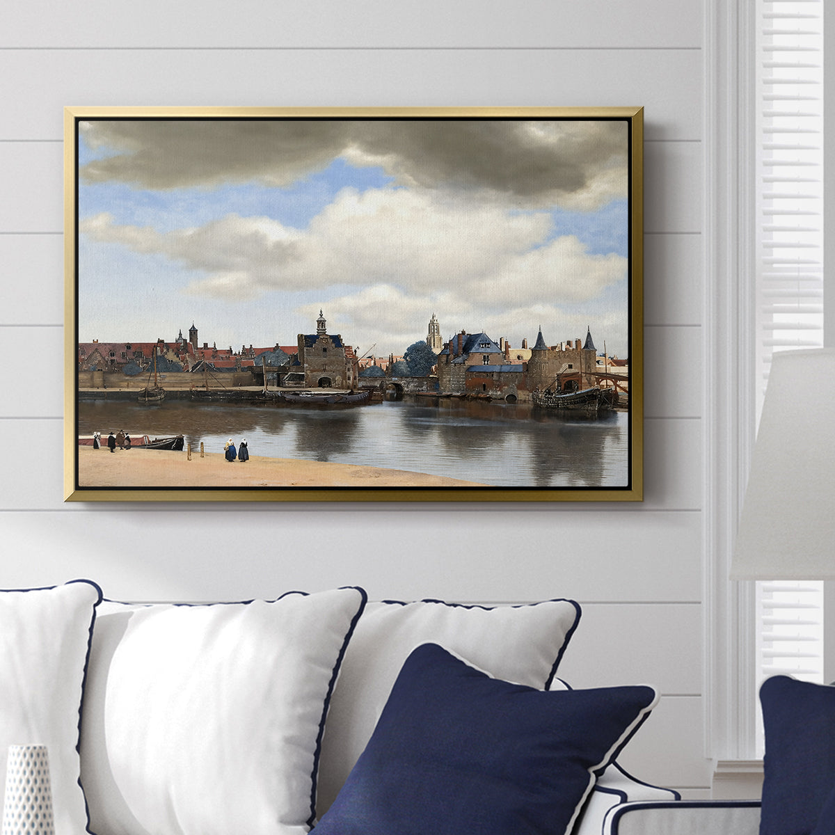 View of Delft, c. 1660-1661 - Floater Framed Canvas Print
