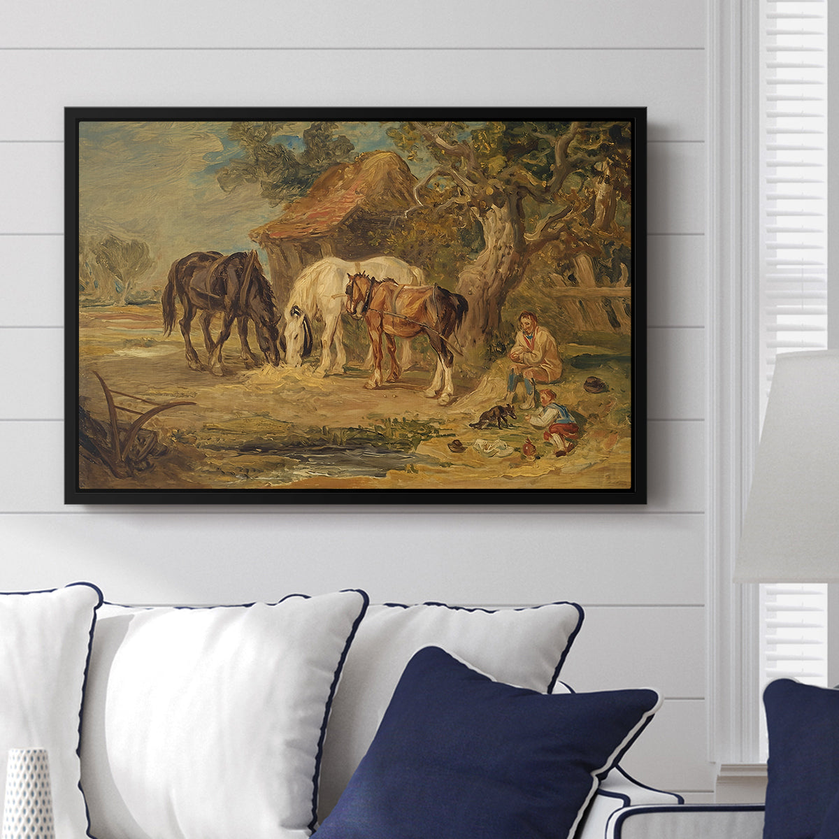 The Midday Meal, 1835 - Floater Framed Canvas Print