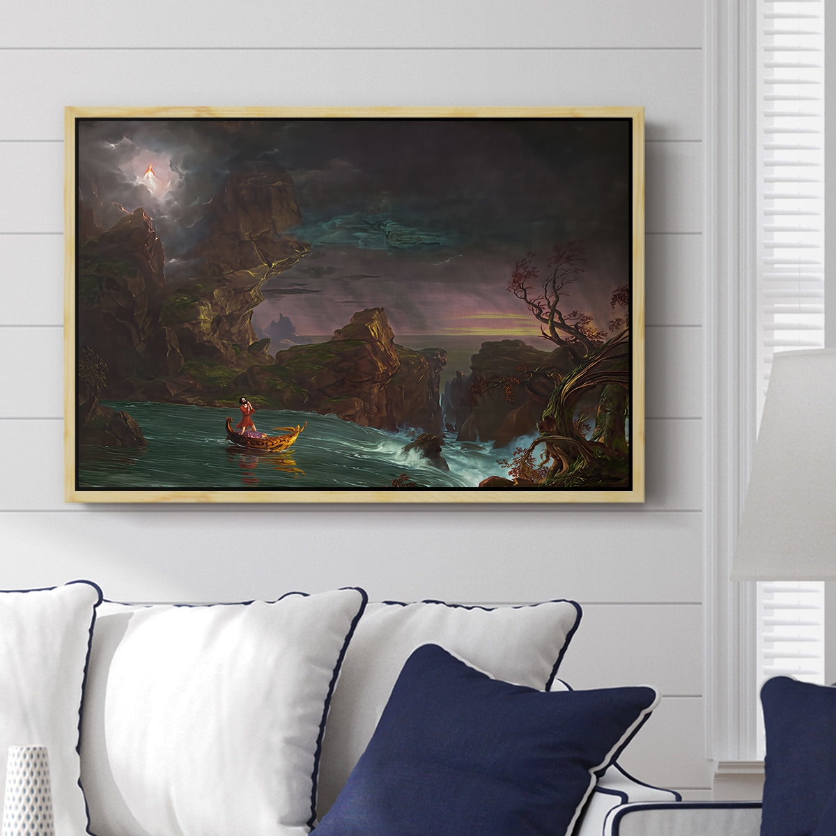 The Voyage of Life: Manhood, 1842 - Floater Framed Canvas Print