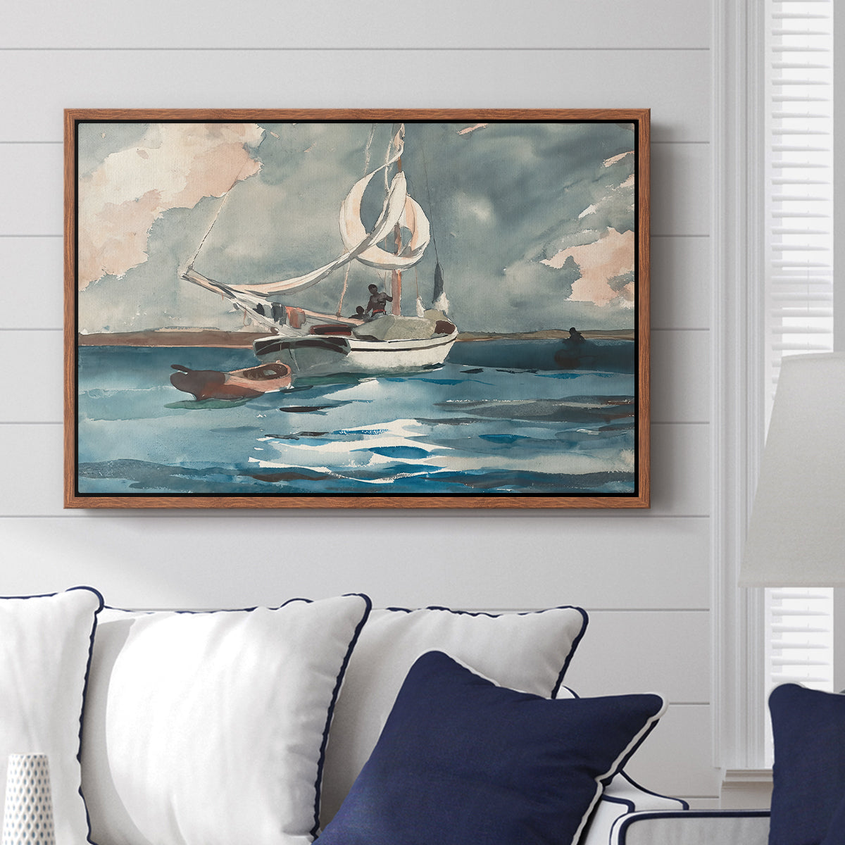 Sloop, Nassau, 1899 - Floater Framed Canvas Print