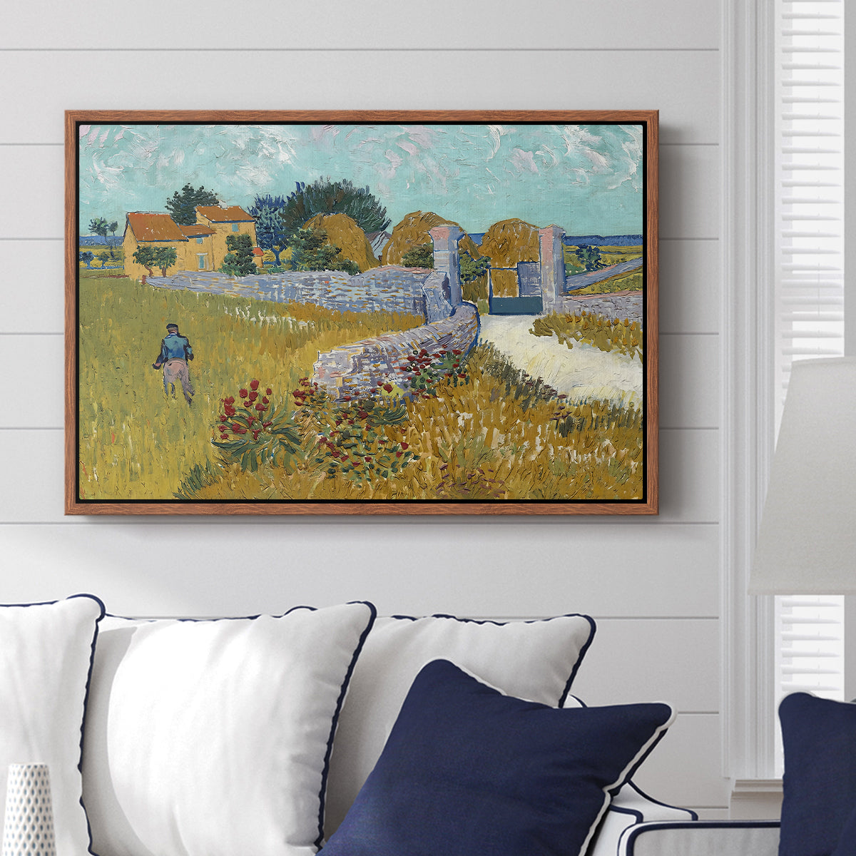 Farmhouse in Provence, 1888 - Floater Framed Canvas Print