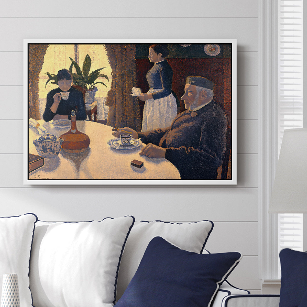 The Dining Room (Breakfast), 1886-1887 - Floater Framed Canvas Print