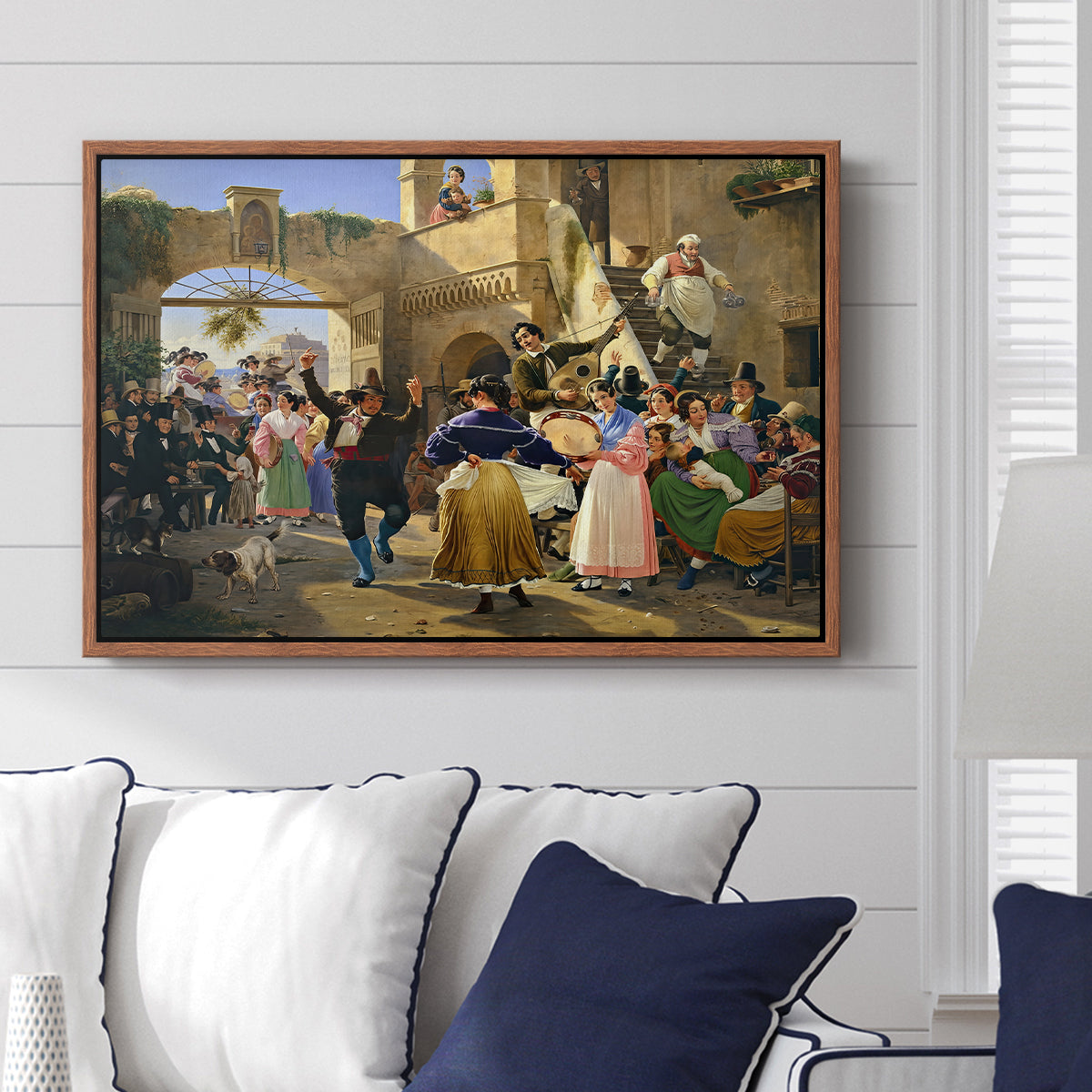 Romans Gathered for Merriment at an Osteria, 1839 - Floater Framed Canvas Print