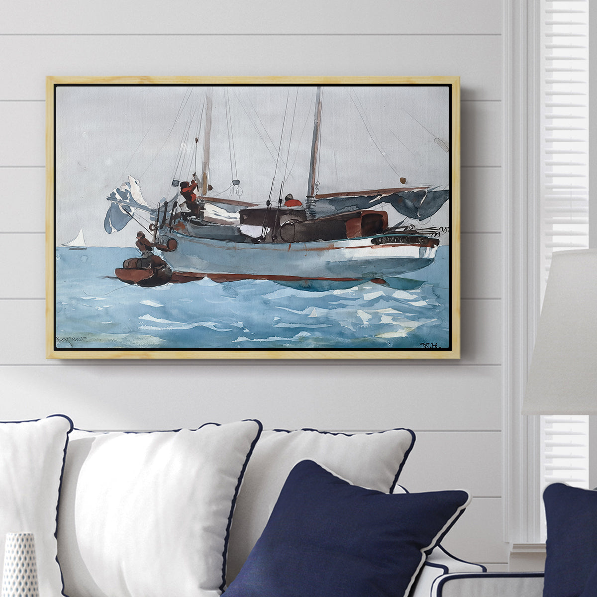 Taking on Wet Provisions, 1903 - Floater Framed Canvas Print
