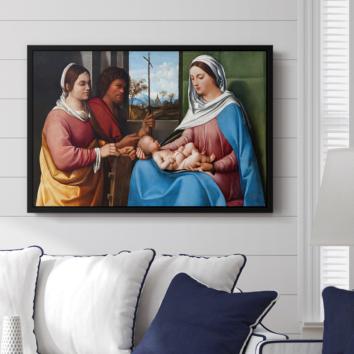 Sacred Conversation, c. 1505 - Floater Framed Canvas Print