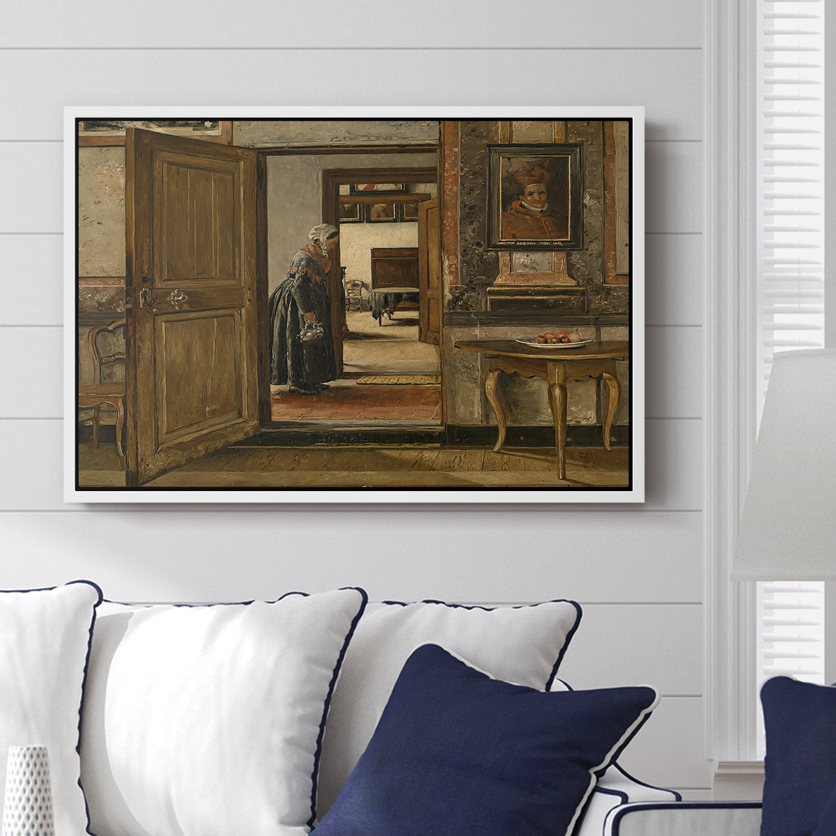 Interior of the Terninck Institution in Antwerp, 1884 - Floater Framed Canvas Print