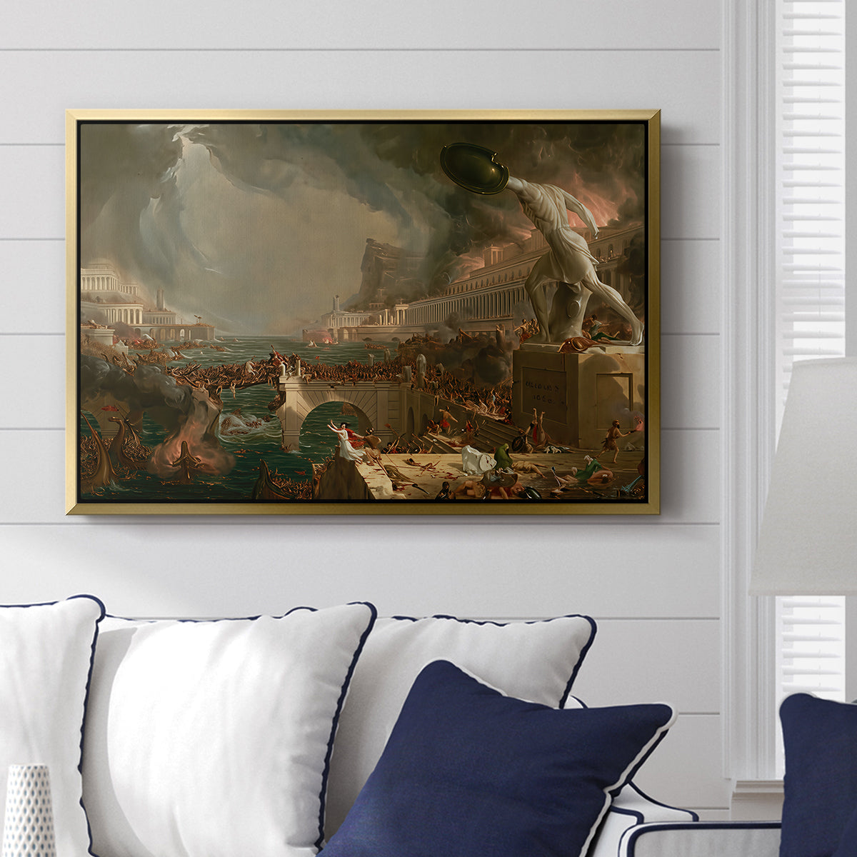The Course of Empire: Destruction, 1836 - Floater Framed Canvas Print