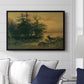 Wallowing Deer on the Shore of a Mountain Lake, c. 1850 - Floater Framed Canvas Print
