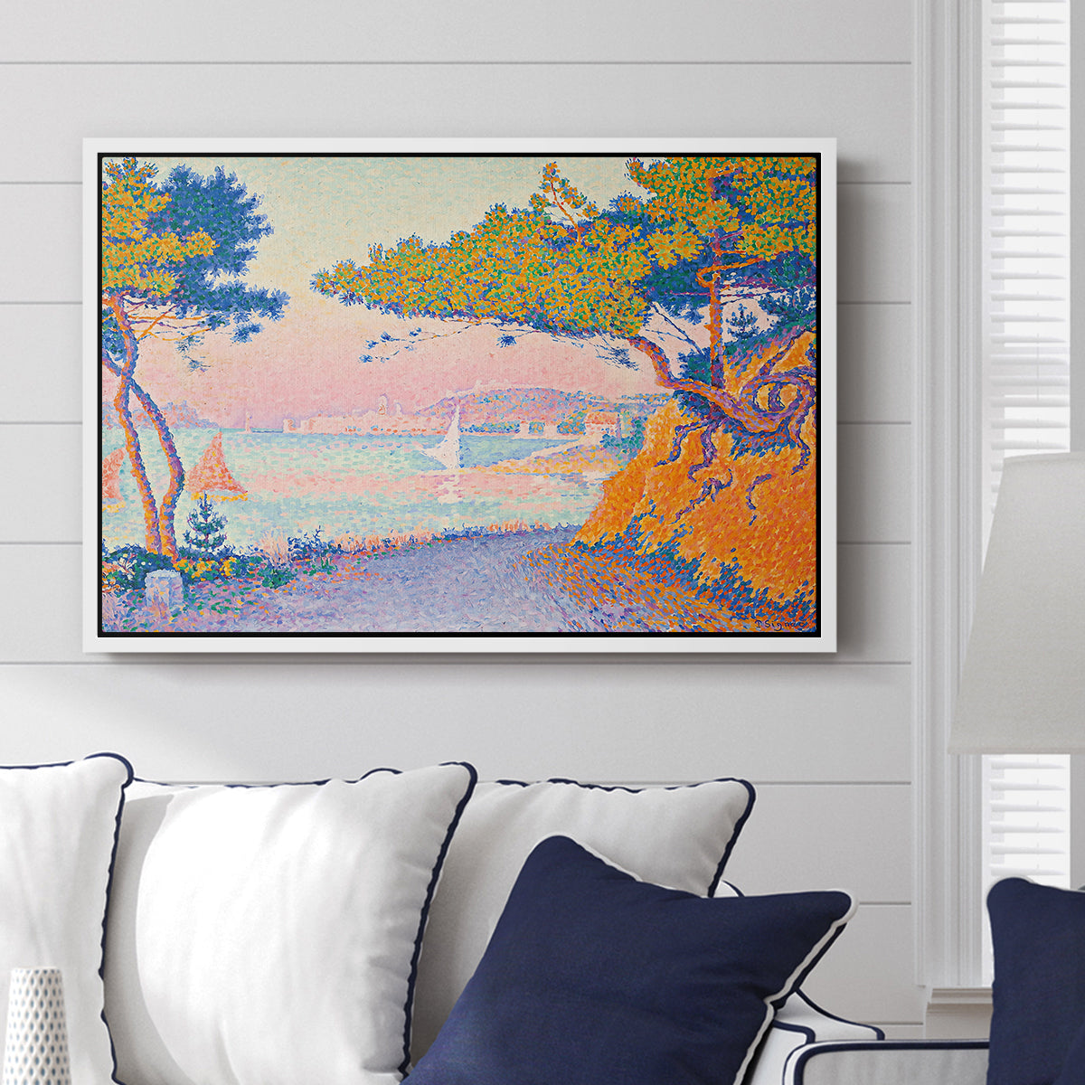 Golfe Juan, 1896 - Floater Framed Canvas Print