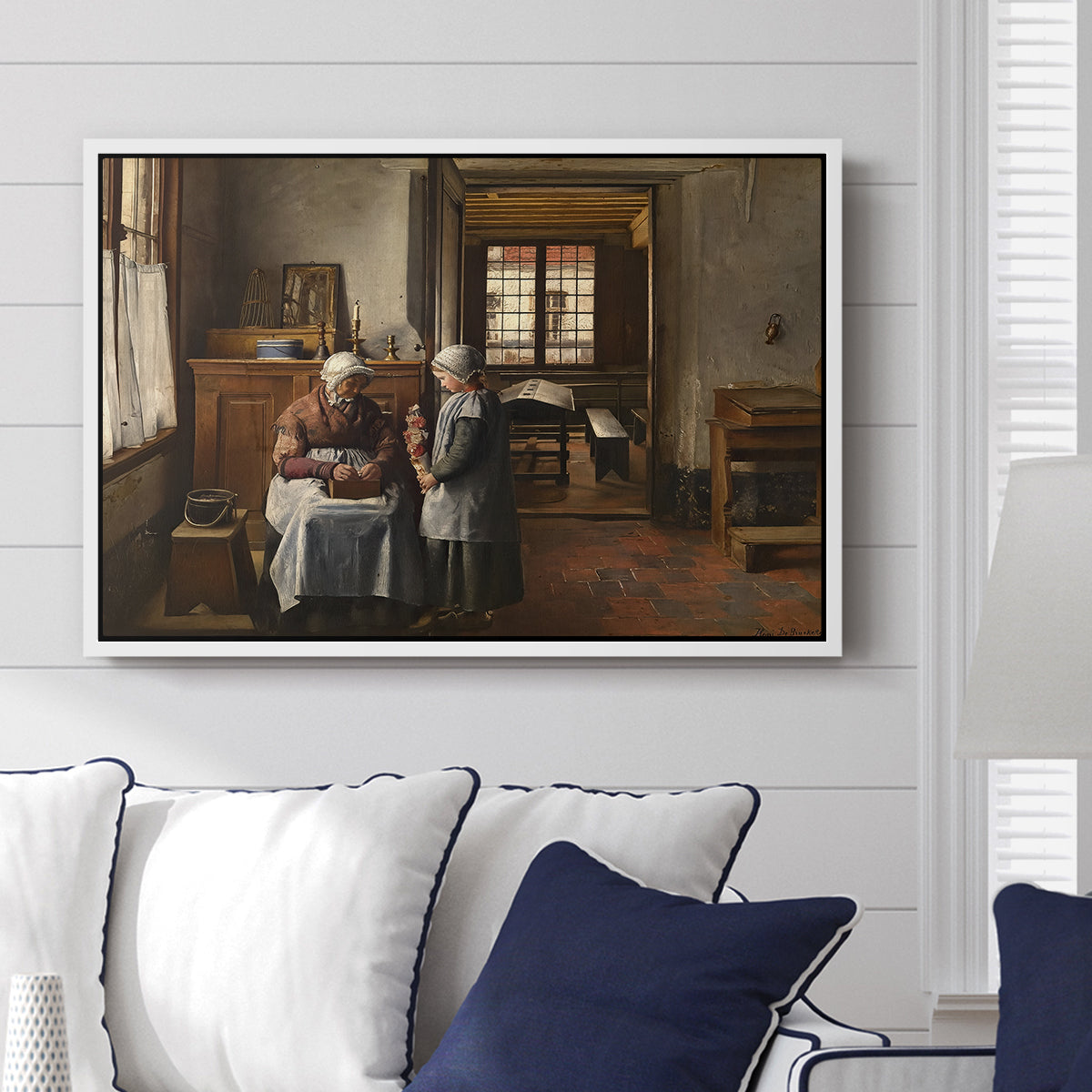 Grandmother's Feast, 1873 - Floater Framed Canvas Print