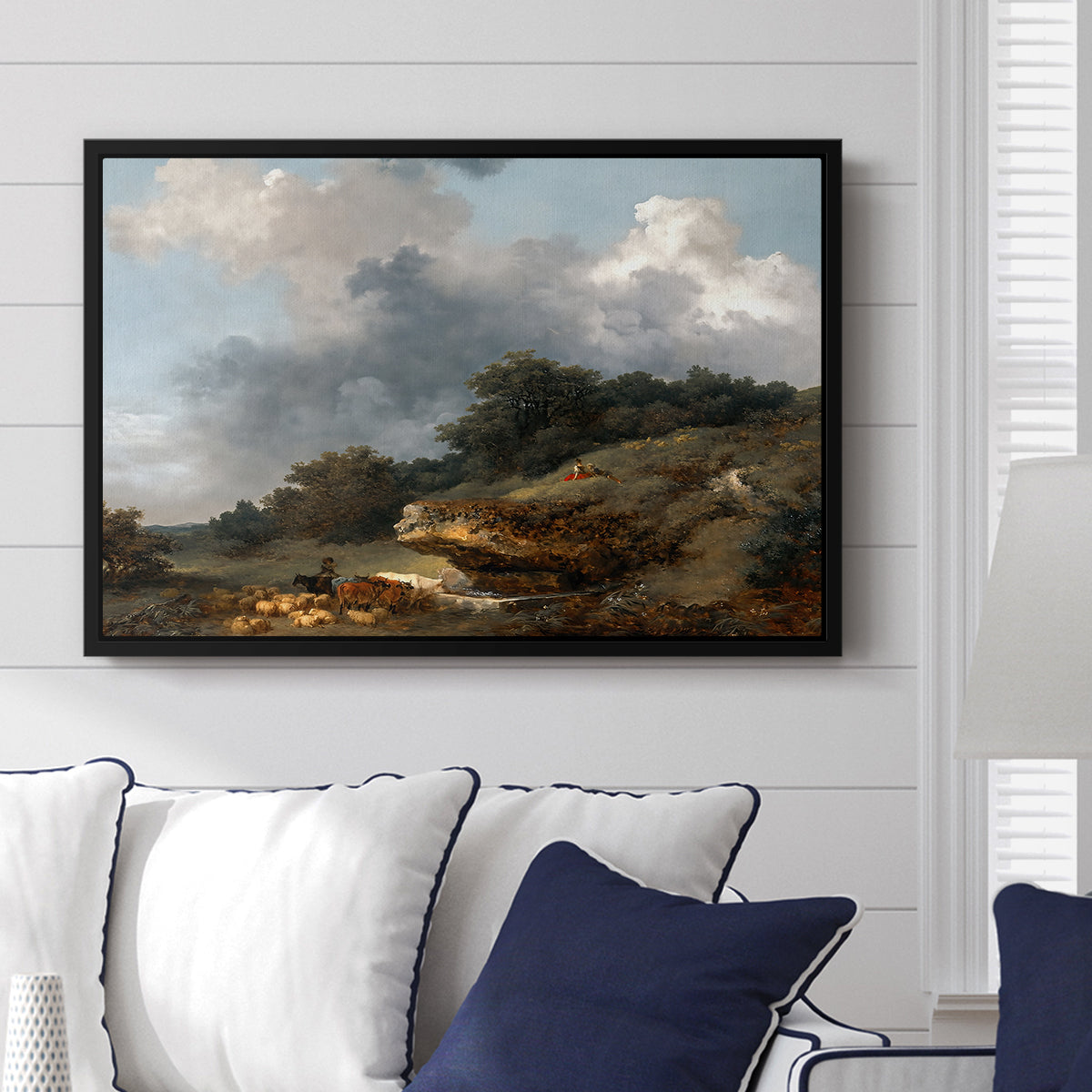 The Watering Place, c. 1765 - Floater Framed Canvas Print