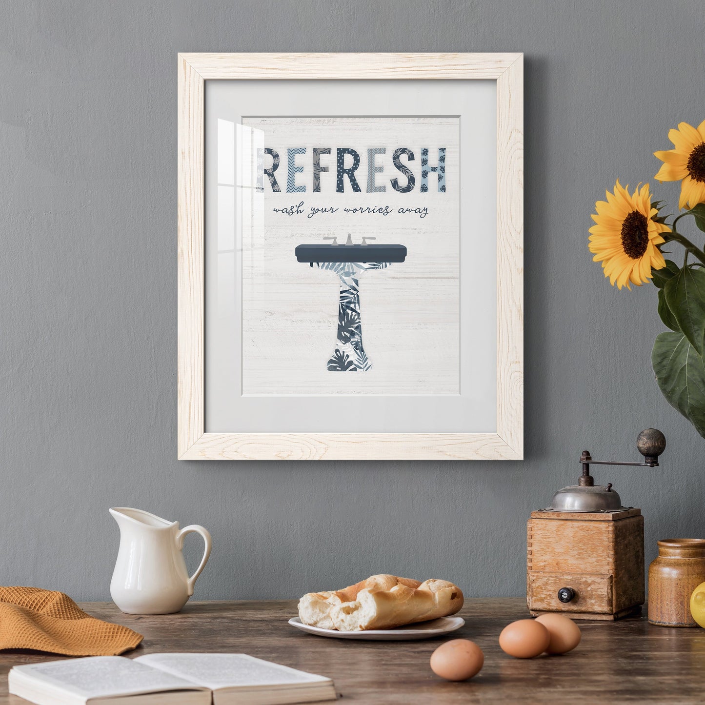 Palm Bath II - Barnwood Framed Art Print