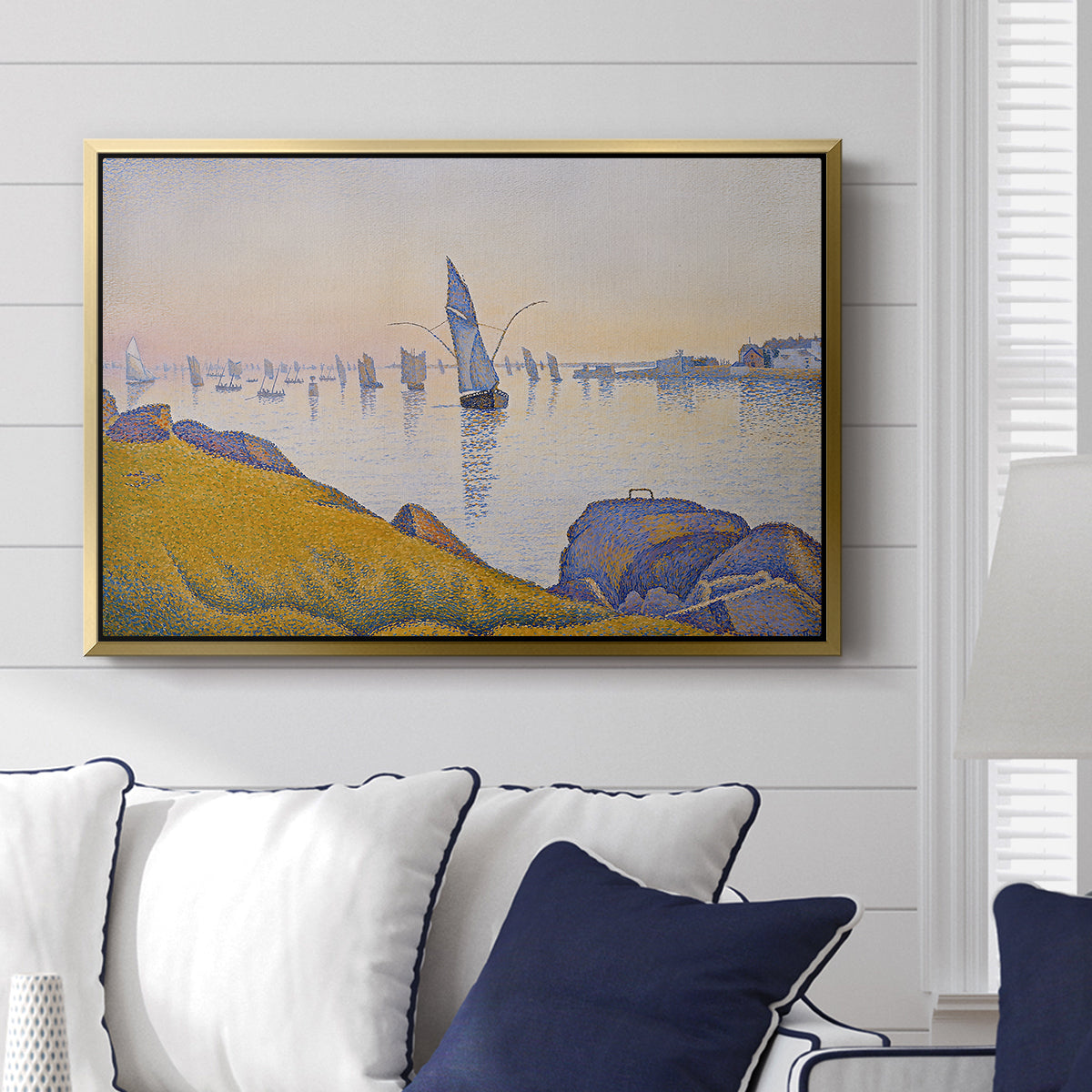 Evening Calm, Concarneau, Opus 220, 1891 - Floater Framed Canvas Print