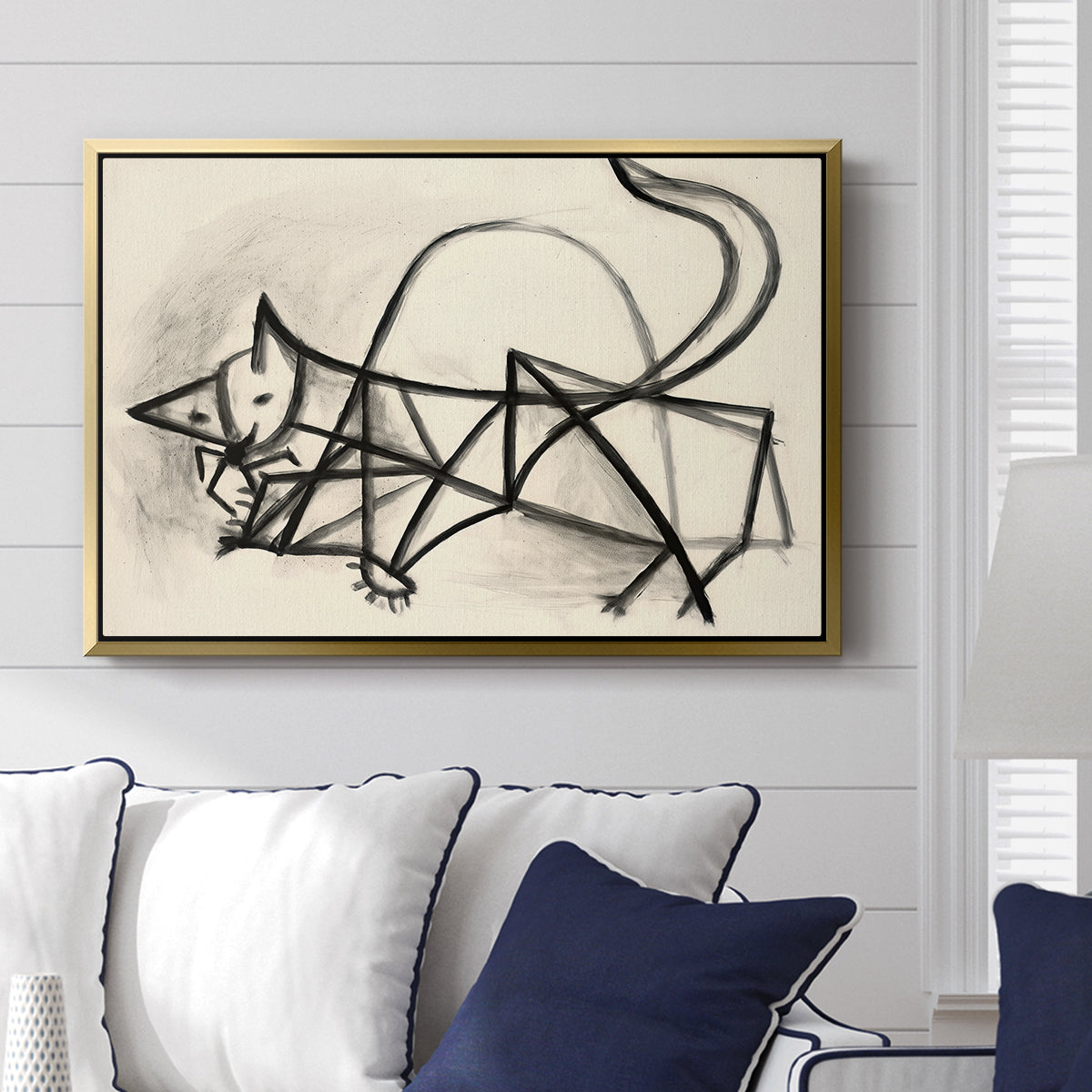 Study of a Cat (Étude de chat), 1946 - Floater Framed Canvas Print
