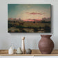 Canvas art print featuring a luminist scene with reflective water, styled above a decorative console