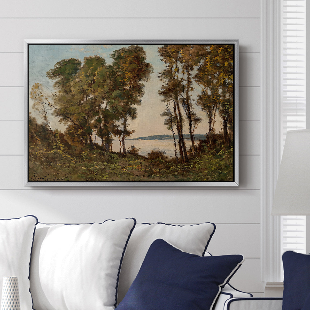 The Banks of the Allier, 1894 - Floater Framed Canvas Print