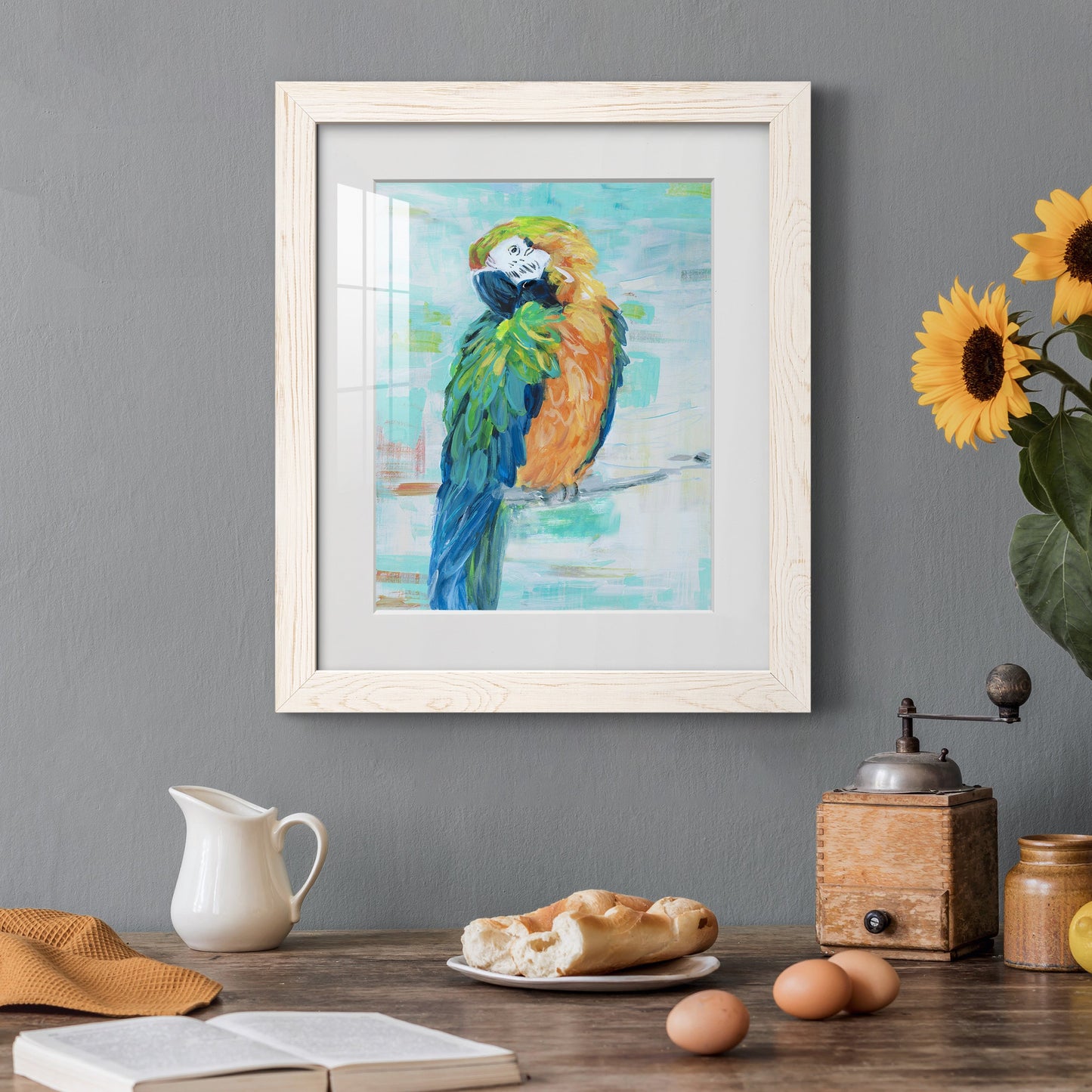 Island Parrot II - Premium Framed Print - Distressed Barnwood Frame - Ready to Hang