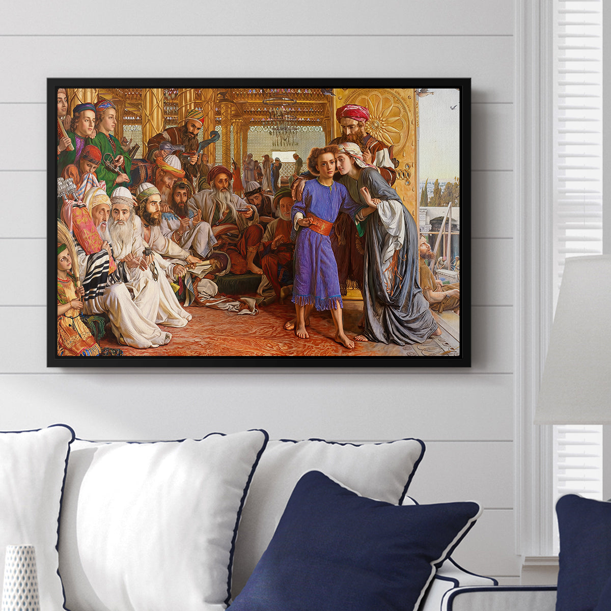 The Finding of the Saviour in the Temple, 1854-1860 - Floater Framed Canvas Print