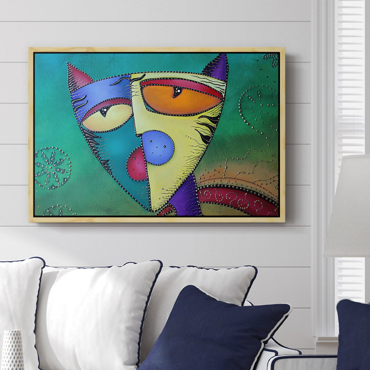 Celestial Cat - Floater Framed Canvas Print