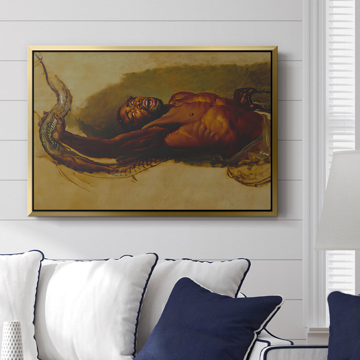 Man Struggling with a Boa Constrictor, c. 1803 - Floater Framed Canvas Print