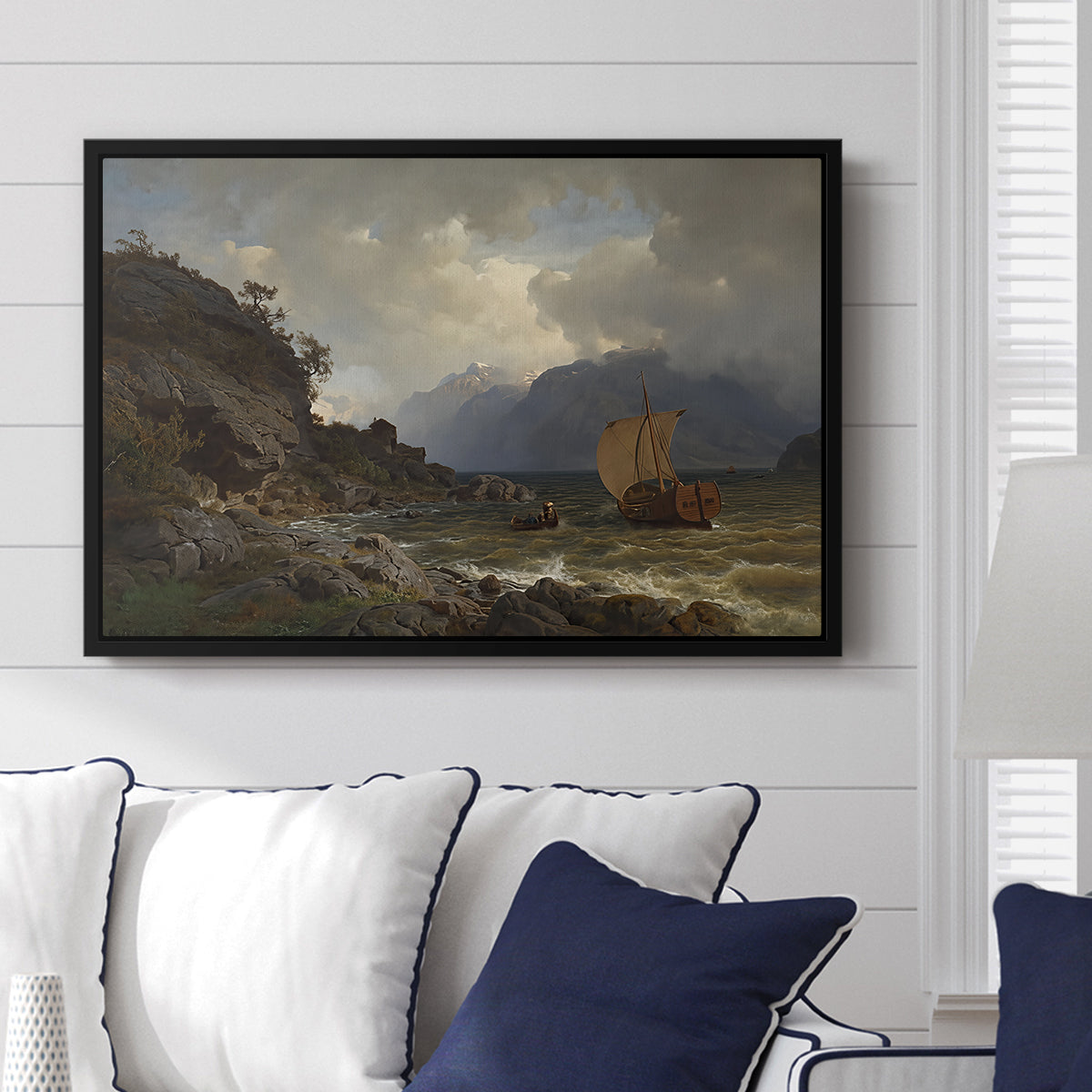 From the Western Coast of Norway, 1862 - Floater Framed Canvas Print