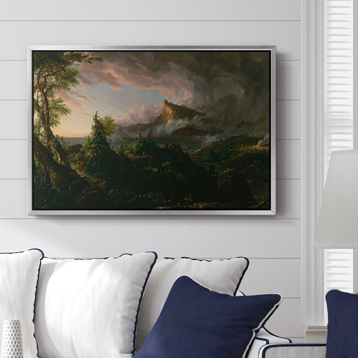 The Course of Empire: The Savage State, 1834 - Floater Framed Canvas Print