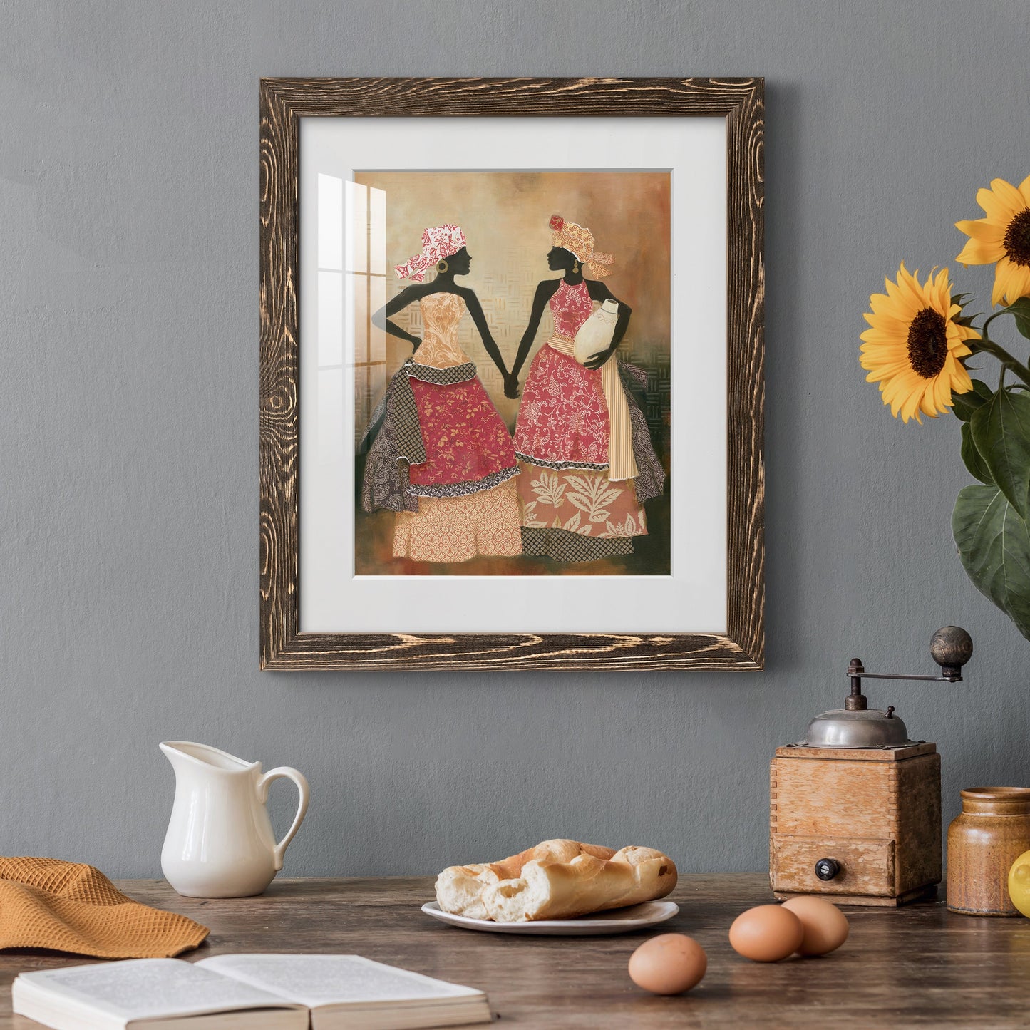 Village Women I - Premium Framed Print - Distressed Barnwood Frame - Ready to Hang