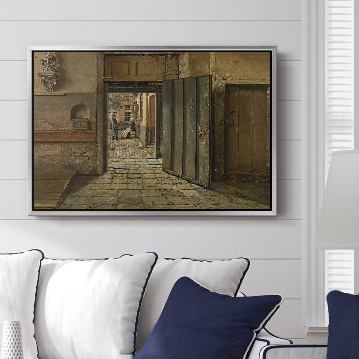 The Conversation, 1884 - Floater Framed Canvas Print
